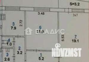 2-к квартира, вторичка, 53м2, 3/10 этаж