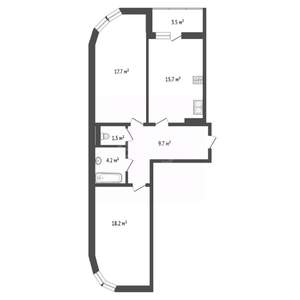 3-к квартира, вторичка, 70м2, 2/16 этаж