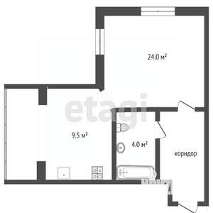 Студия квартира, вторичка, 40м2, 8/17 этаж