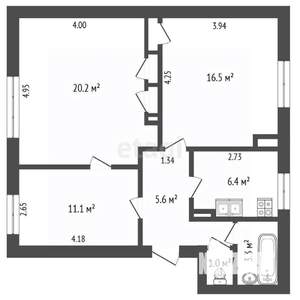 3-к квартира, вторичка, 65м2, 1/3 этаж