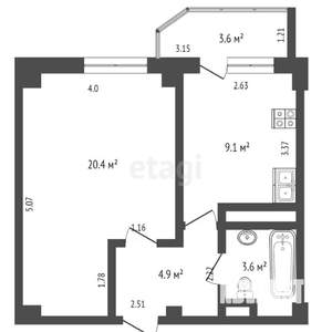 1-к квартира, вторичка, 40м2, 5/8 этаж
