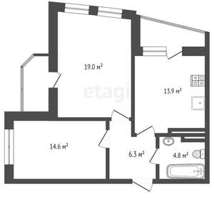2-к квартира, вторичка, 59м2, 3/25 этаж