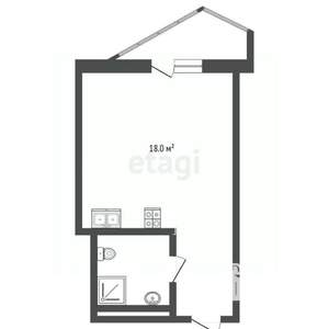 Студия квартира, вторичка, 20м2, 8/25 этаж
