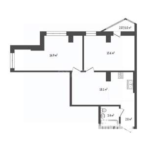 2-к квартира, вторичка, 58м2, 11/24 этаж