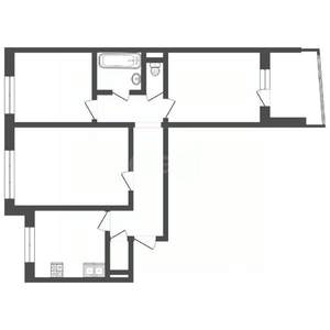 2-к квартира, вторичка, 49м2, 1/3 этаж