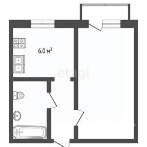 1-к квартира, вторичка, 31м2, 5/5 этаж