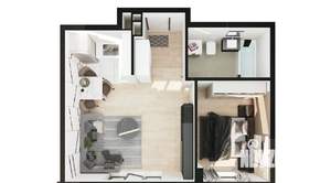 2-к квартира, вторичка, 43м2, 9/16 этаж