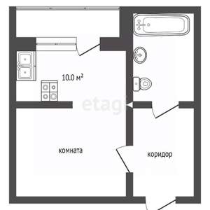 1-к квартира, вторичка, 38м2, 2/10 этаж