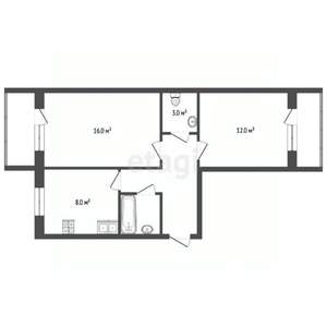 2-к квартира, вторичка, 49м2, 3/10 этаж