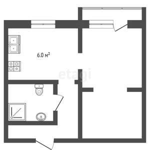 1-к квартира, вторичка, 35м2, 6/9 этаж