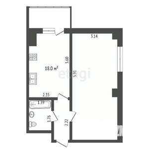1-к квартира, вторичка, 31м2, 5/9 этаж