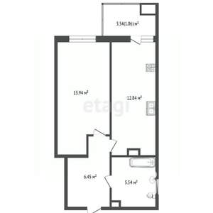 1-к квартира, вторичка, 39м2, 25/25 этаж