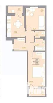 2-к квартира, вторичка, 65м2, 22/22 этаж