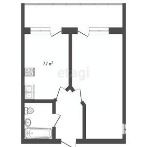 Студия квартира, вторичка, 27м2, 3/6 этаж