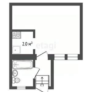 1-к квартира, вторичка, 20м2, 1/2 этаж