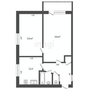 2-к квартира, вторичка, 41м2, 3/5 этаж