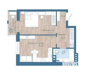 2-к квартира, вторичка, 44м2, 2/15 этаж