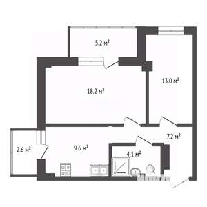 2-к квартира, вторичка, 45м2, 12/24 этаж