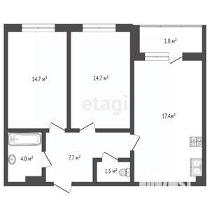 2-к квартира, вторичка, 61м2, 21/24 этаж