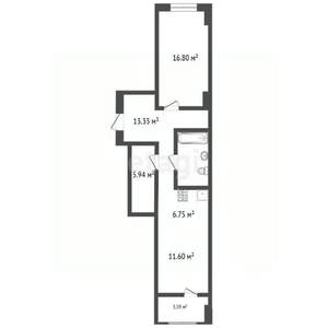 1-к квартира, вторичка, 61м2, 10/26 этаж