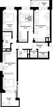 3-к квартира, вторичка, 94м2, 2/10 этаж