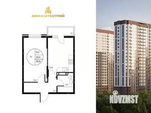 1-к квартира, вторичка, 40м2, 5/25 этаж