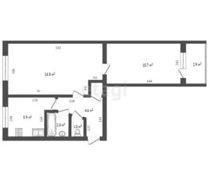 2-к квартира, вторичка, 43м2, 3/5 этаж