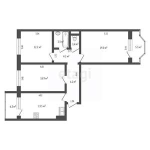 3-к квартира, вторичка, 90м2, 7/10 этаж