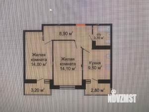 2-к квартира, вторичка, 56м2, 6/22 этаж