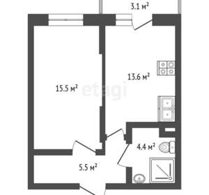 1-к квартира, вторичка, 40м2, 13/24 этаж