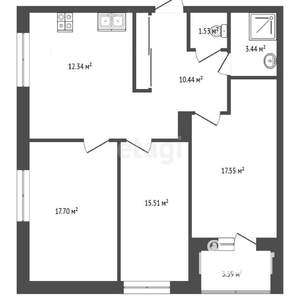 3-к квартира, вторичка, 80м2, 20/24 этаж