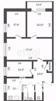 4-к квартира, вторичка, 62м2, 4/5 этаж