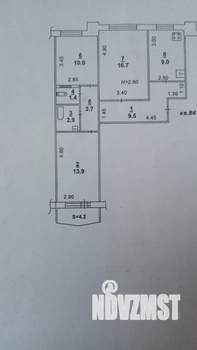 3-к квартира, вторичка, 69м2, 2/9 этаж