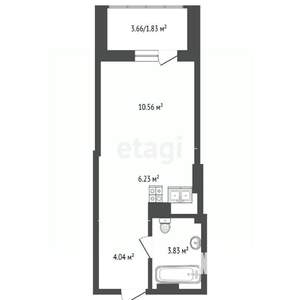 Студия квартира, вторичка, 27м2, 8/24 этаж