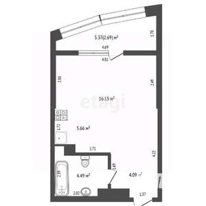 Студия квартира, вторичка, 41м2, 13/26 этаж