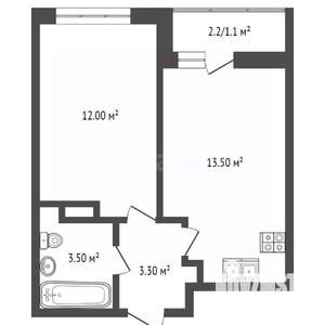 1-к квартира, вторичка, 41м2, 8/16 этаж
