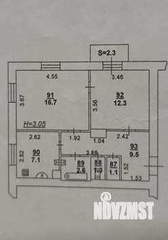 2-к квартира, вторичка, 54м2, 5/5 этаж