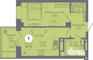 1-к квартира, вторичка, 37м2, 6/24 этаж