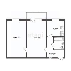 2-к квартира, вторичка, 46м2, 5/5 этаж