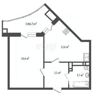 1-к квартира, вторичка, 42м2, 20/24 этаж