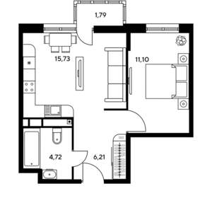 2-к квартира, вторичка, 42м2, 25/25 этаж