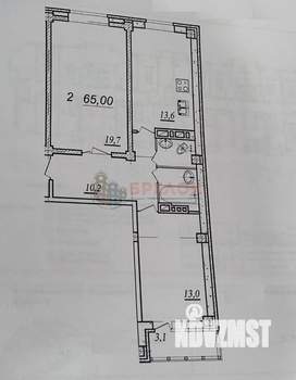 2-к квартира, вторичка, 65м2, 11/16 этаж