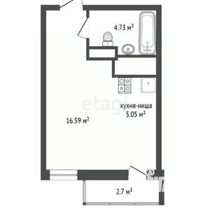 Студия квартира, строящийся дом, 29м2, 19/25 этаж