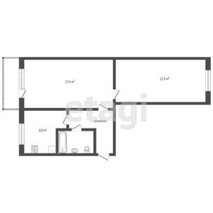 2-к квартира, вторичка, 45м2, 2/5 этаж