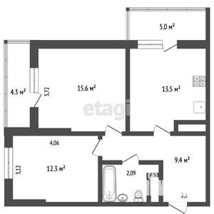 2-к квартира, вторичка, 65м2, 4/24 этаж