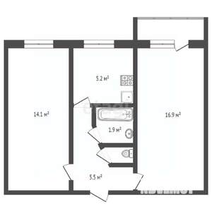 2-к квартира, вторичка, 46м2, 3/5 этаж