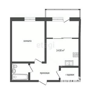 1-к квартира, вторичка, 43м2, 13/20 этаж