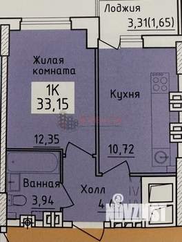 1-к квартира, вторичка, 35м2, 2/22 этаж