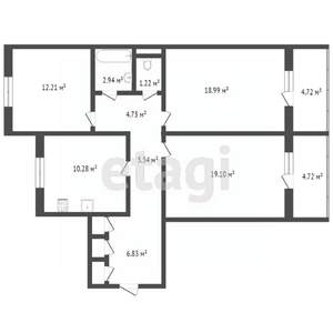 3-к квартира, вторичка, 84м2, 7/10 этаж