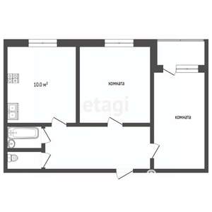 2-к квартира, вторичка, 56м2, 10/10 этаж